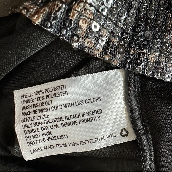 Floral Print Strappy Y-Back Sequin Mesh Dress Size XS - Picture 8 of 8